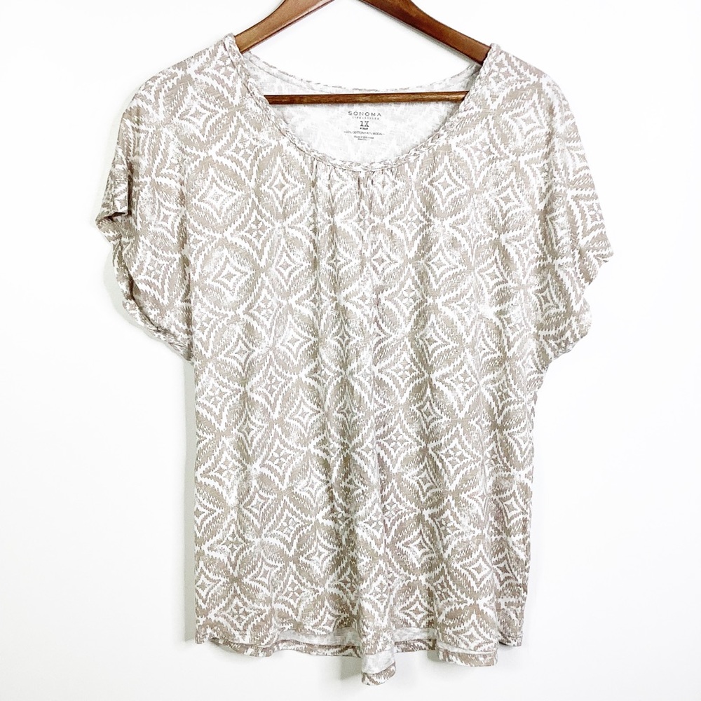 Sonoma White and Tan Top